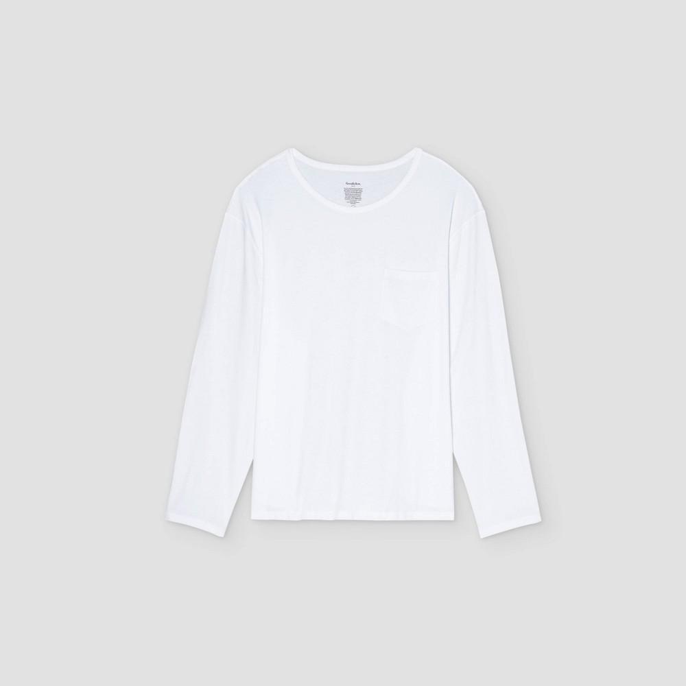 Mens Relaxed Fit Long Sleeve Adaptive T-Shirt - Goodfellow & Co White M Product Image