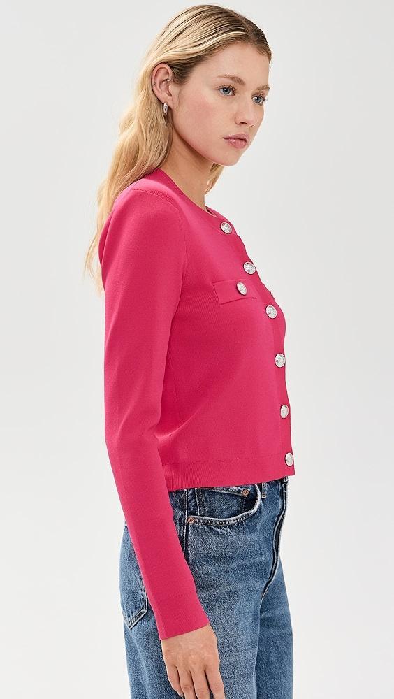 L'AGENCE Toulouse Crop Crew Neck Cardigan | Shopbop Product Image