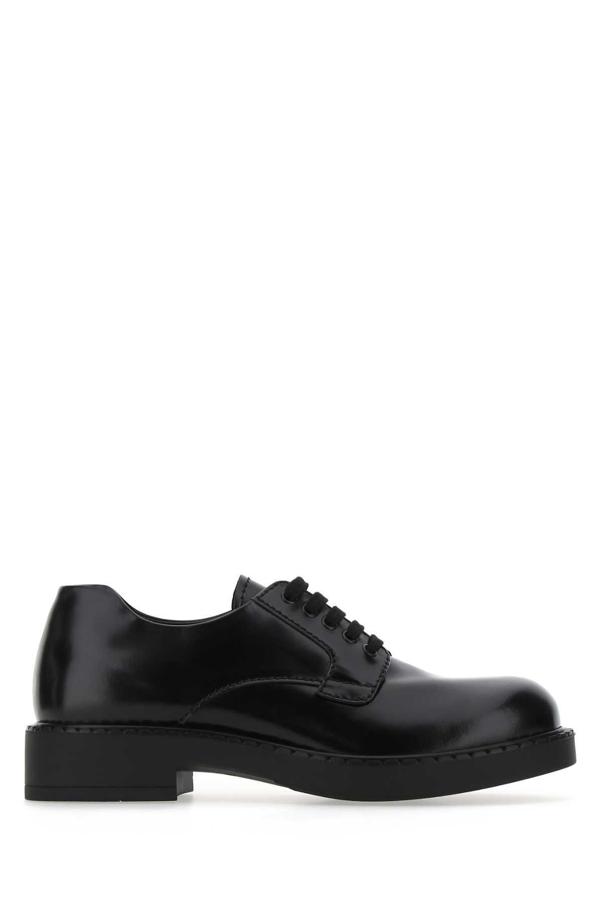 Black Leather Lace-up Shoes Product Image