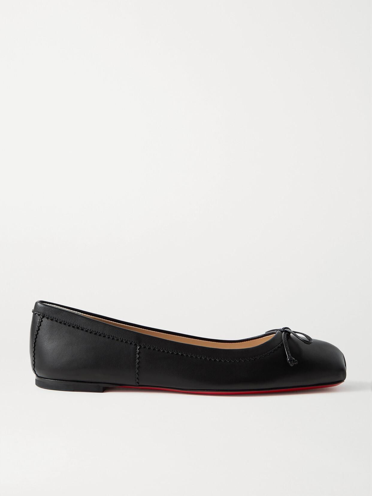 CHRISTIAN LOUBOUTIN Mamadrague Square-toe Leather Ballet Flats In Black Product Image