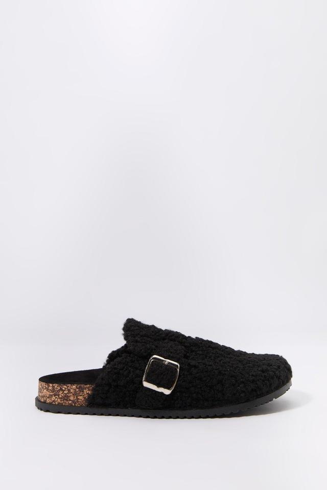 Faux Fur Cork Slipper Slides Female Product Image