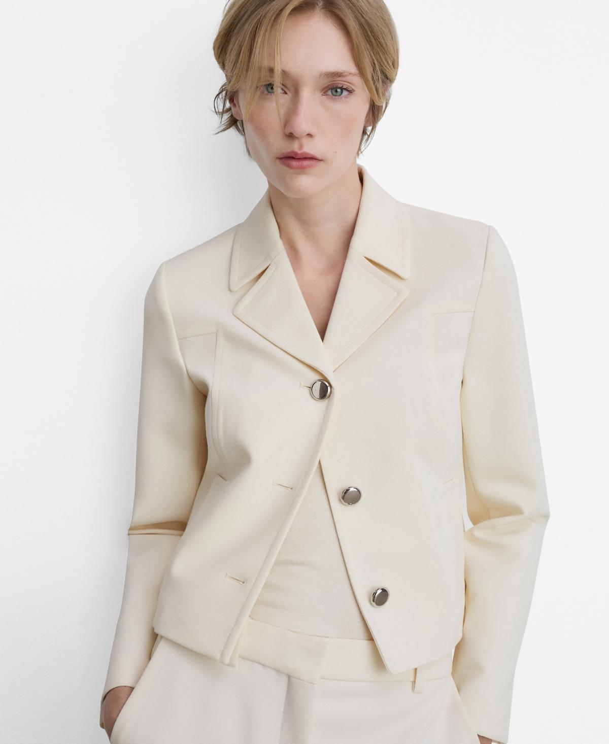 Mango Womens Lapels and Metal Buttons Detail Jacket product image