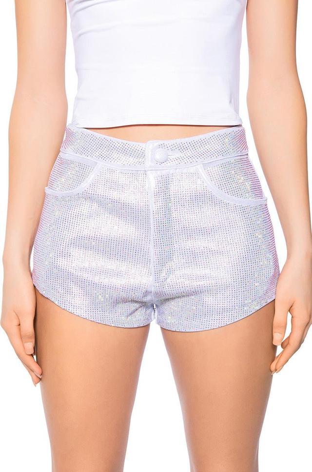 HEATED RHINESTONE SHORTS Product Image