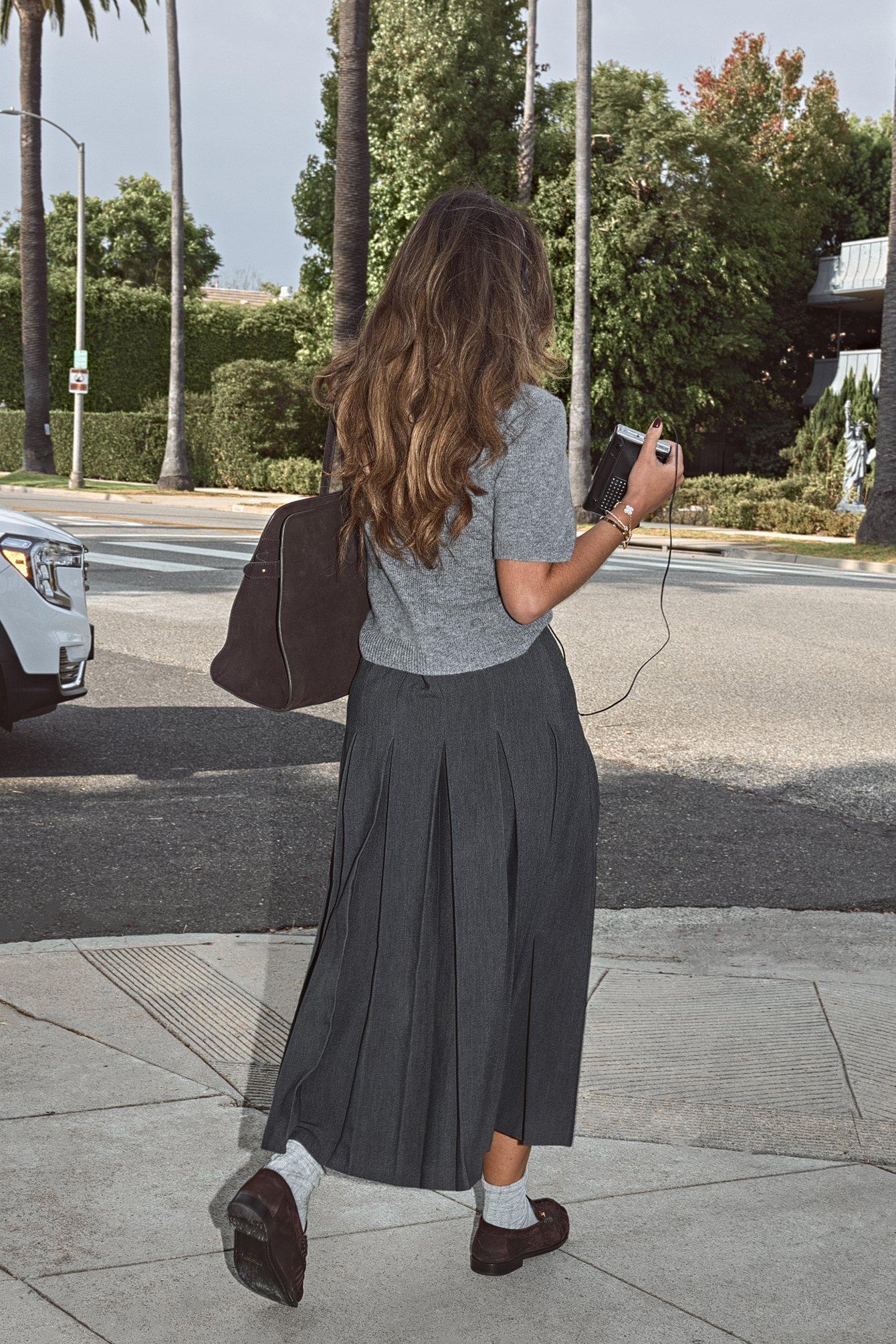 Pleated Midi Skirt Product Image