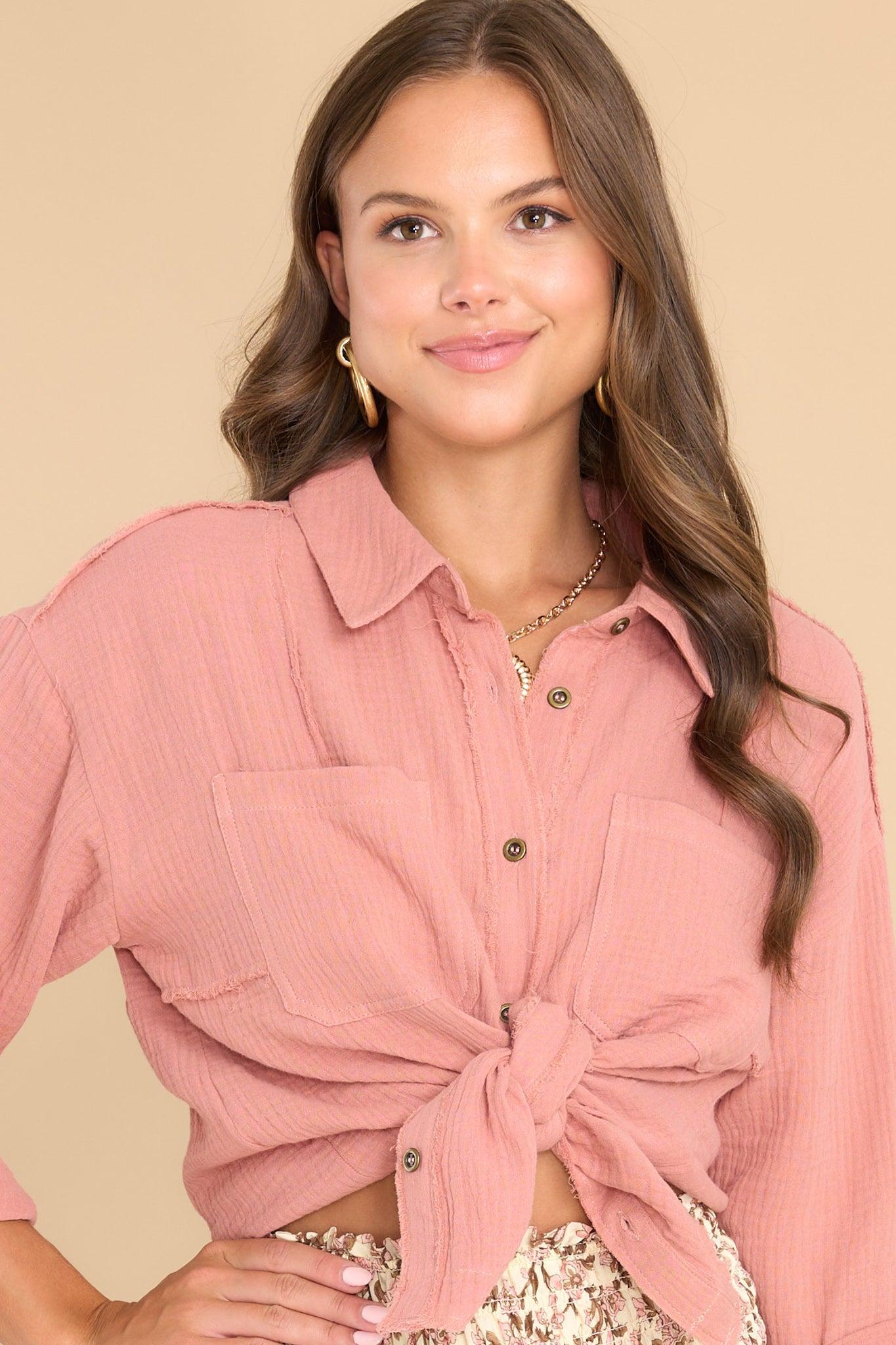 Totally Convinced Blush Top Pink Product Image