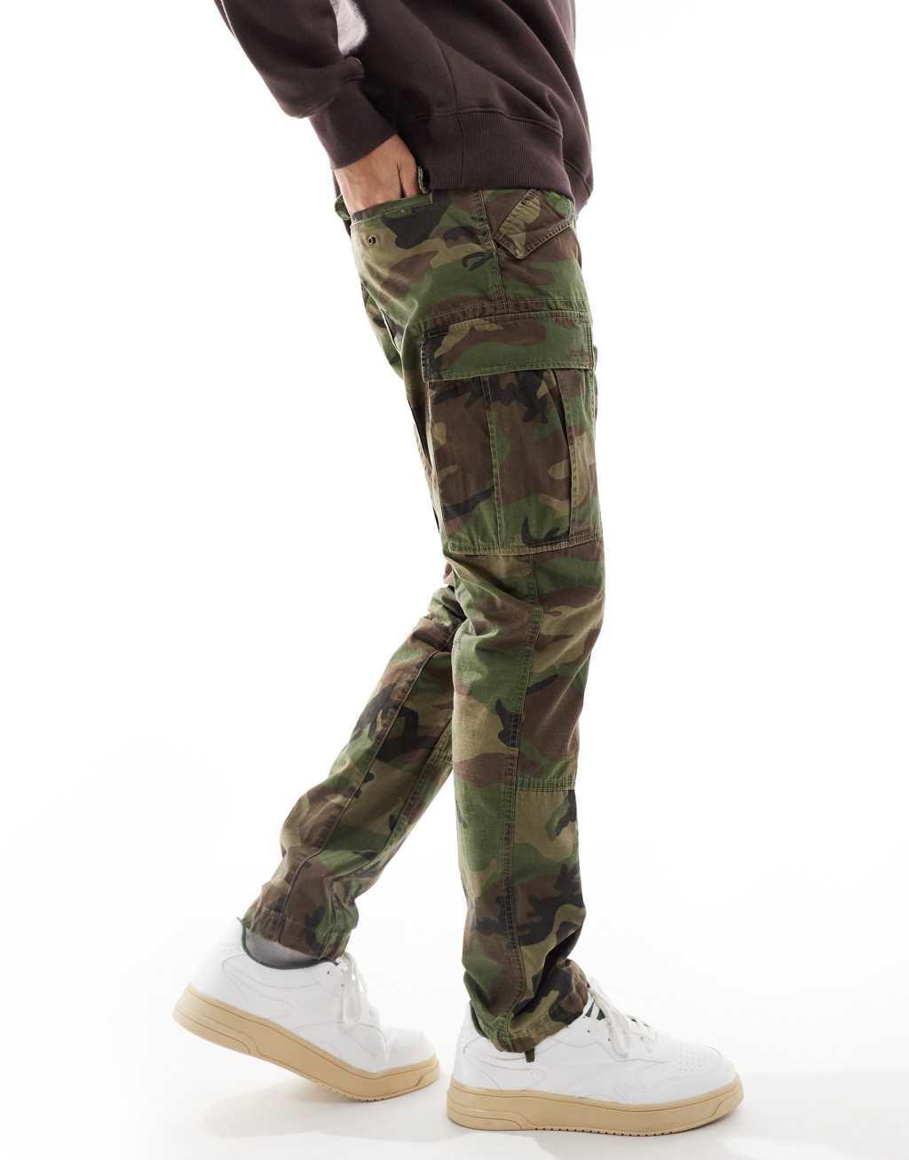 Polo Ralph Lauren surplus camo print slub canvas slim fit cargo pants in multi Product Image