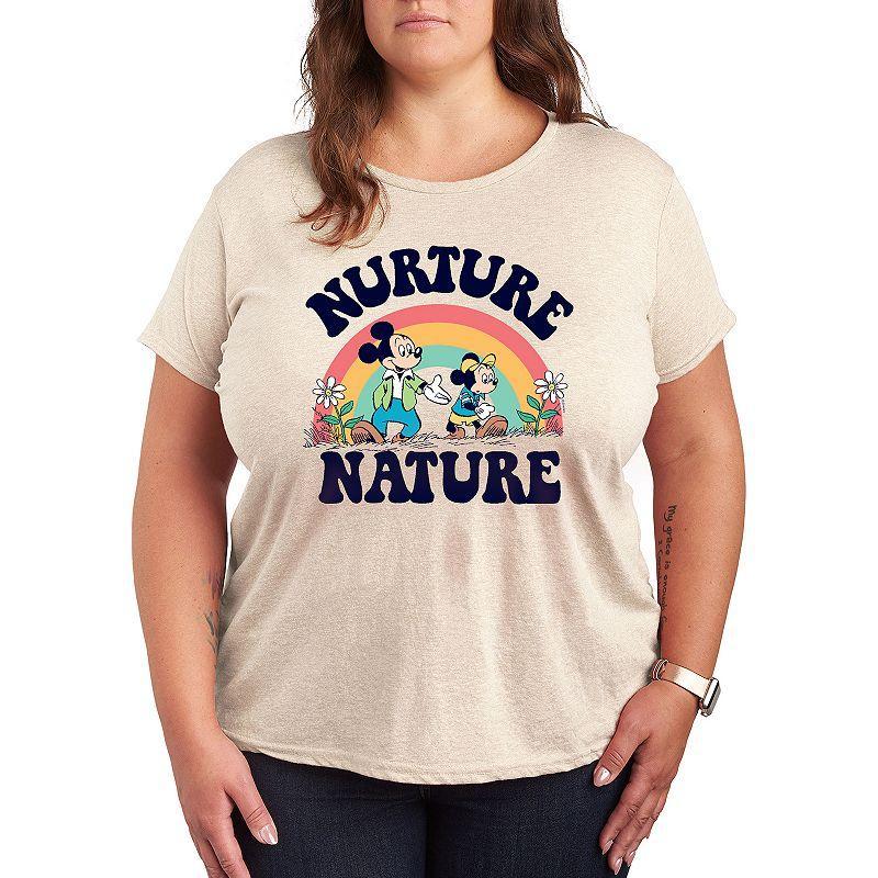 Disneys Mickey Mouse Plus Nurture Nature Graphic Tee, Womens Product Image