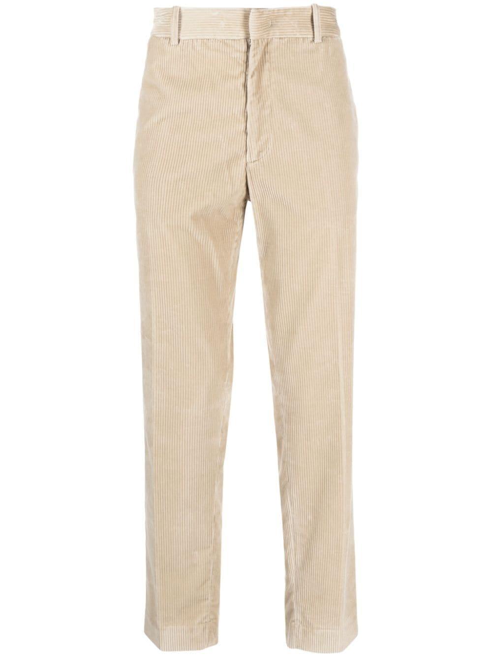 Corduroy Straight-leg Trousers In Brown Product Image