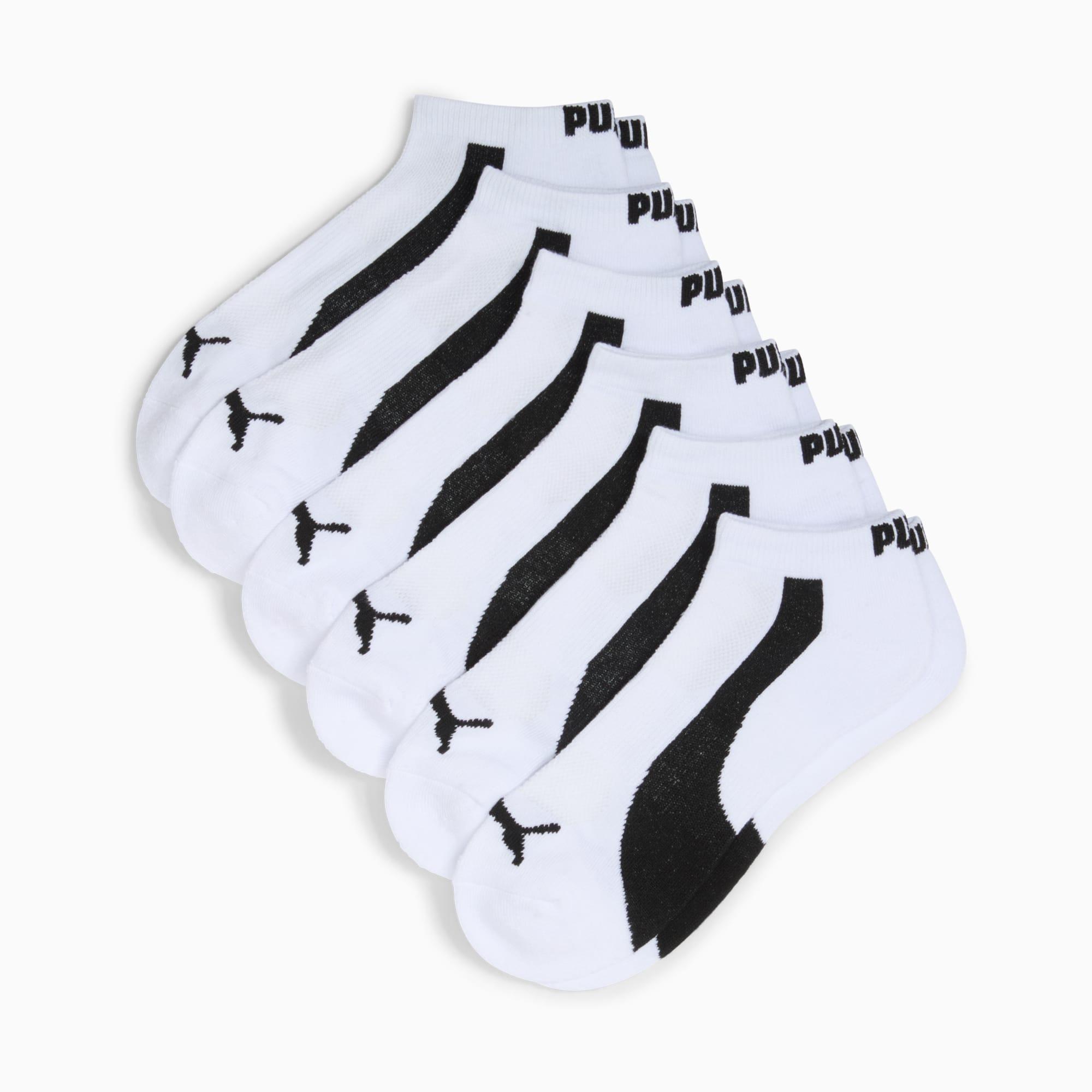 PUMA Men's Half-Terry Low Cut Socks (6 Pairs) in White/Black Product Image