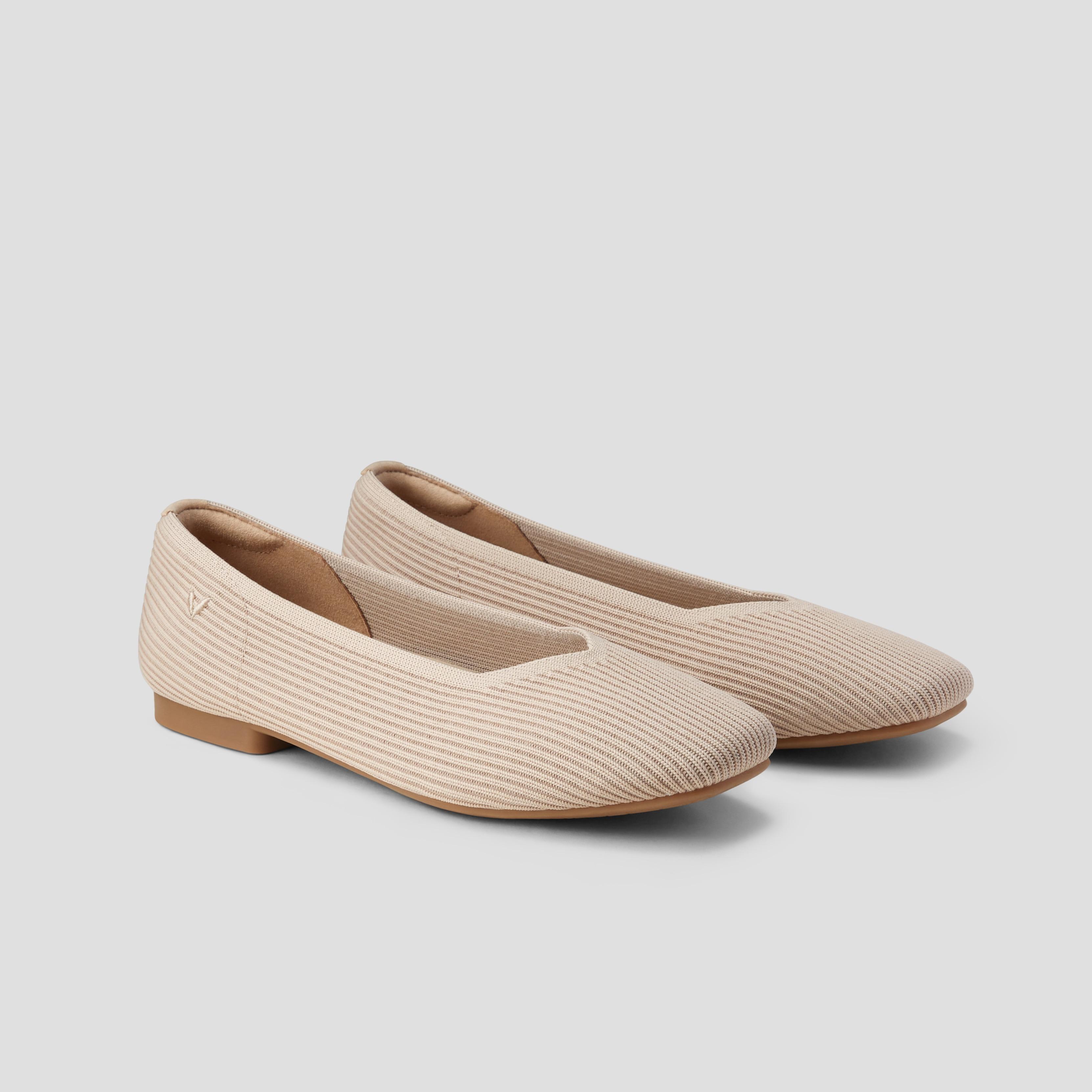 Square-Toe V-Cut Flats (Margot 2.0) Product Image