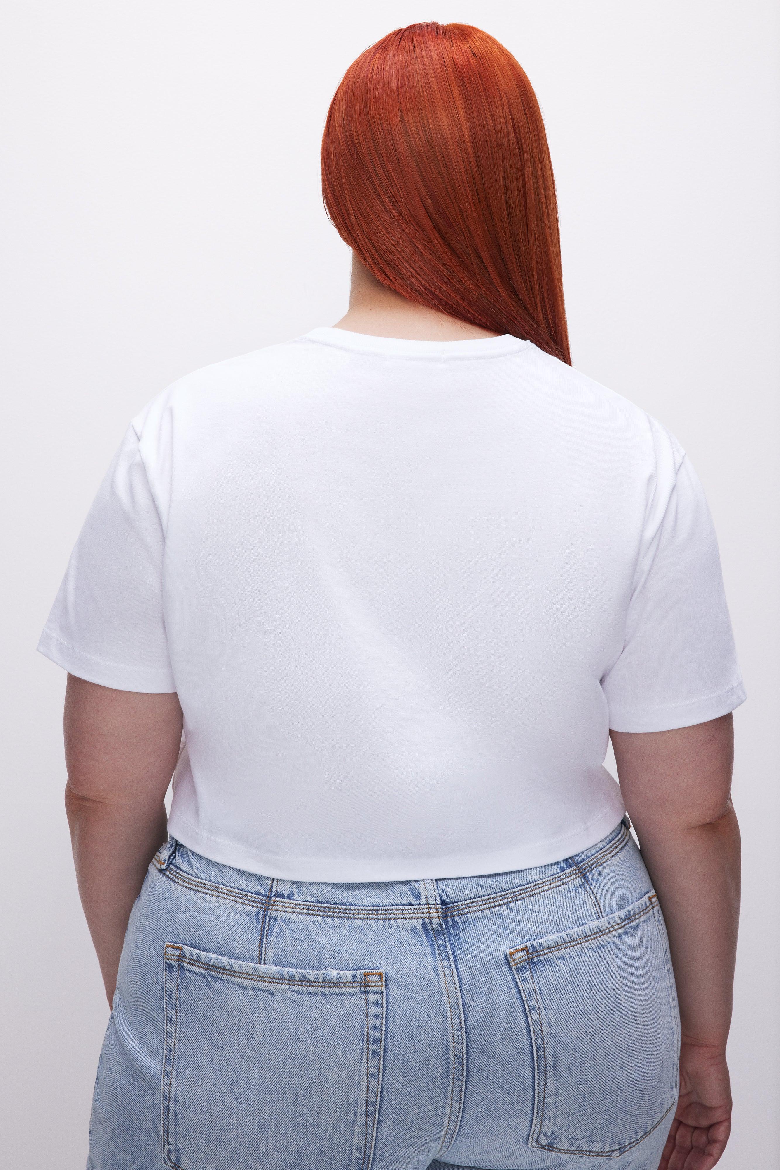 COTTON CROPPED TEE | WHITE001 Product Image