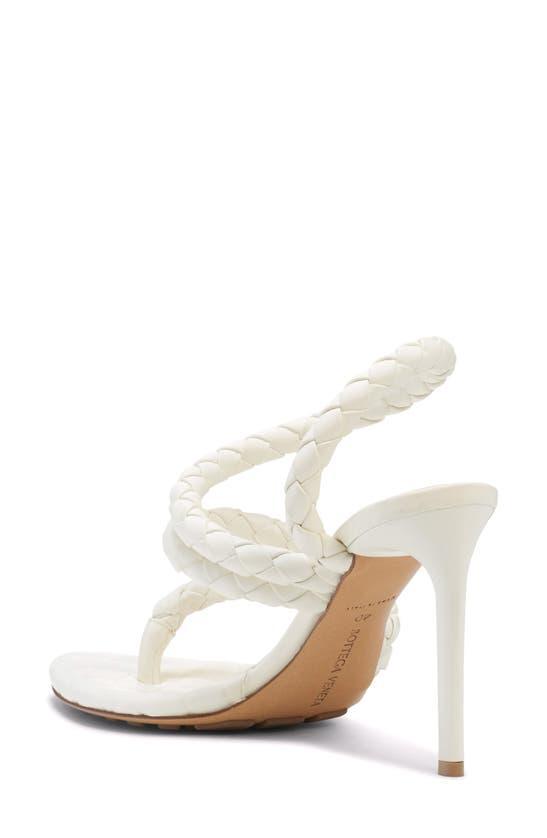 BOTTEGA VENETA Leaf Braided Leather Stiletto Sandals In White Product Image