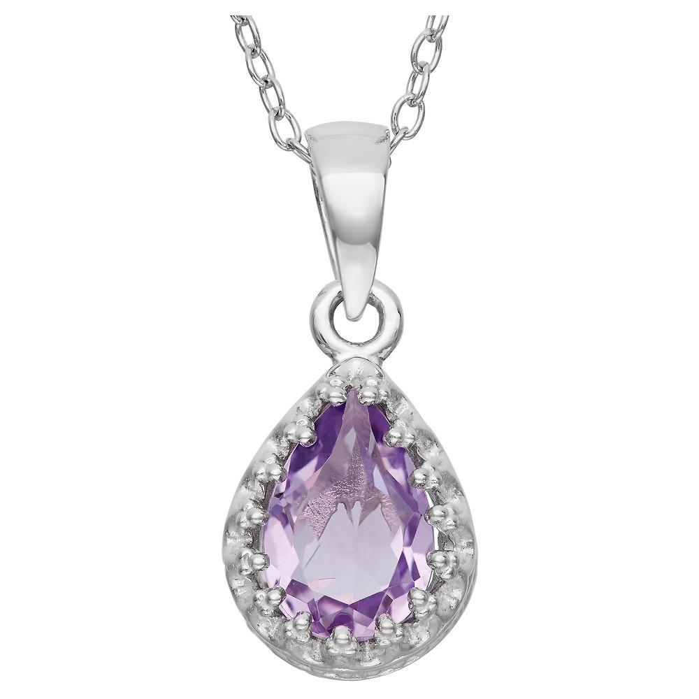 Designs by Gioelli Sterling Silver Amethyst Teardrop Pendant, Womens Purple Product Image