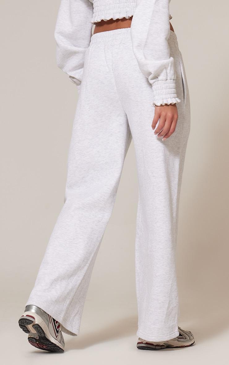 Grey Marl Waistband Wide Leg Sweatpants Product Image