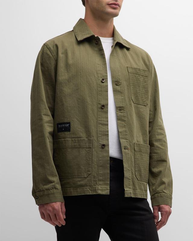 Mens Patch-Pocket Herringbone Chore Coat Product Image