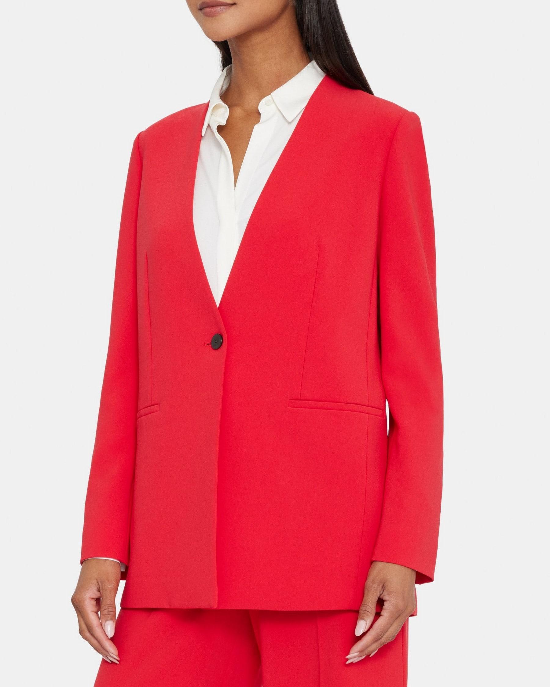 Collarless Blazer in Crepe Product Image