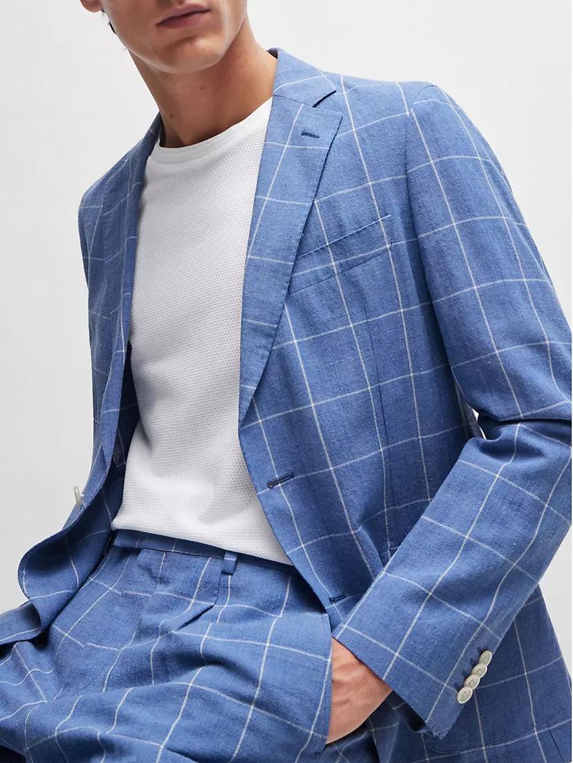 Slim Fit Two Piece Suit in Checked Material Product Image