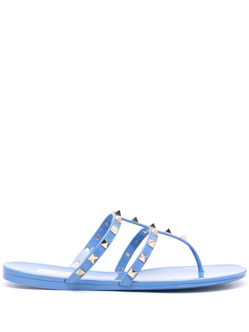 Rockstud Caged Rubber Sandal In Blue Product Image