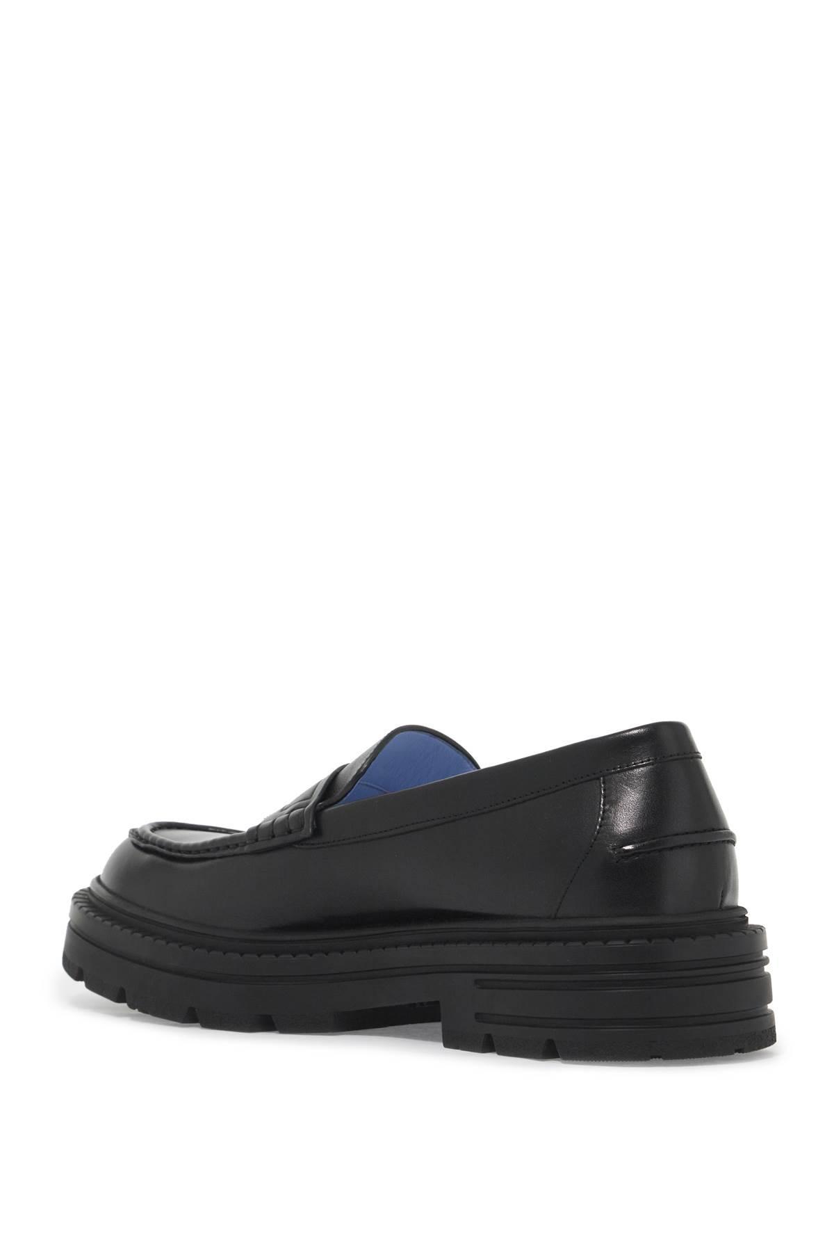 VERSACE Smooth Leather Adriano Loafers In In Black Product Image