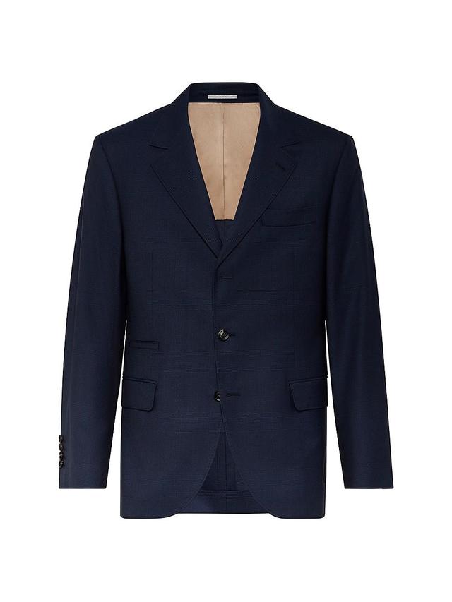 Mens Super 150s Virgin Wool Prince of Wales Jacket Product Image