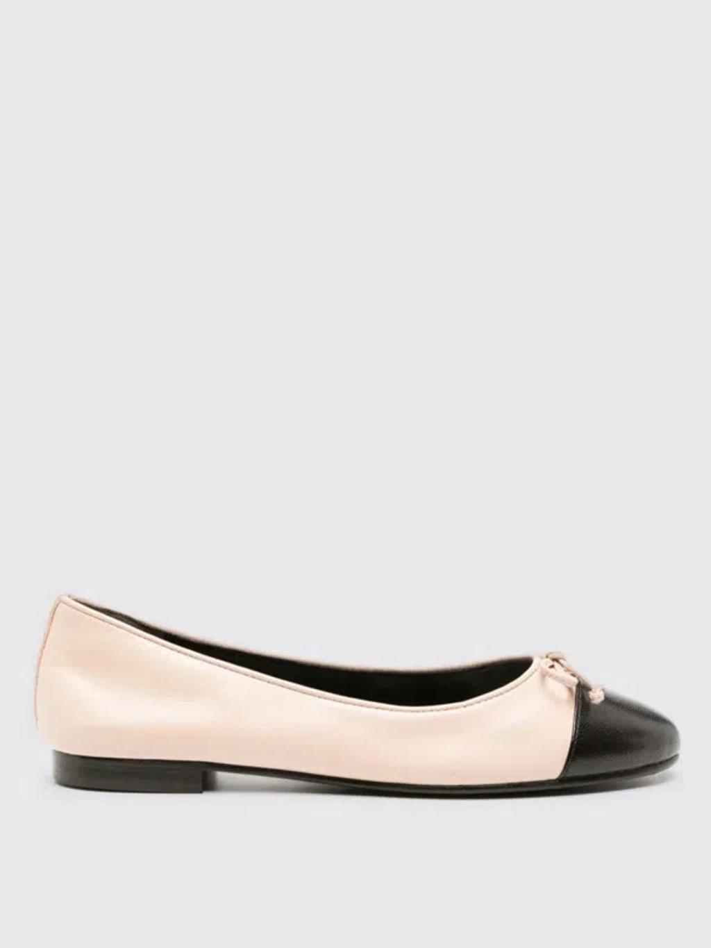 TORY BURCH Cap-toe Leather Ballet Flats In Light Pink Product Image