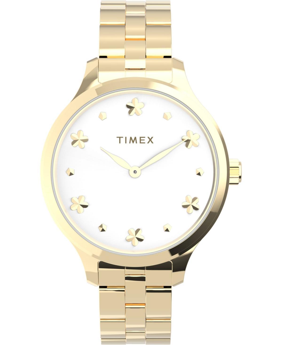 Timex Womens Peyton Gold-Tone Stainless Steel Bracelet Watch 36mm - Gold-Tone Product Image