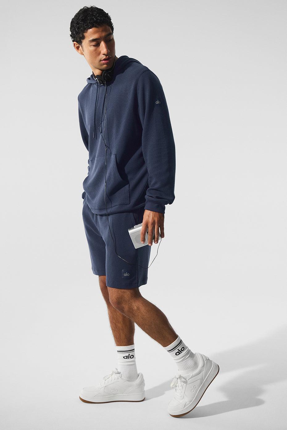 Micro Waffle Fast Break Hoodie - Navy Male Product Image