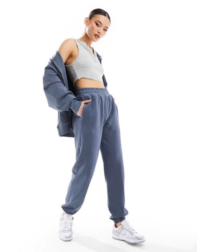 ASOS 4505 oversized fleece training sweatpants in slate blue wash Product Image