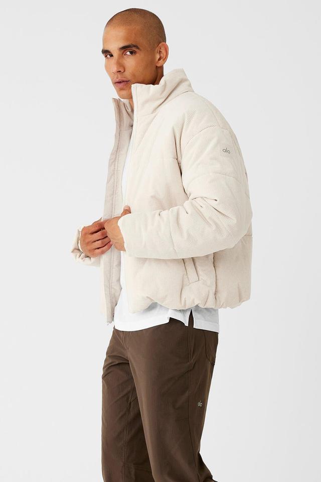 Corduroy Stage Puffer Jacket Beige Product Image