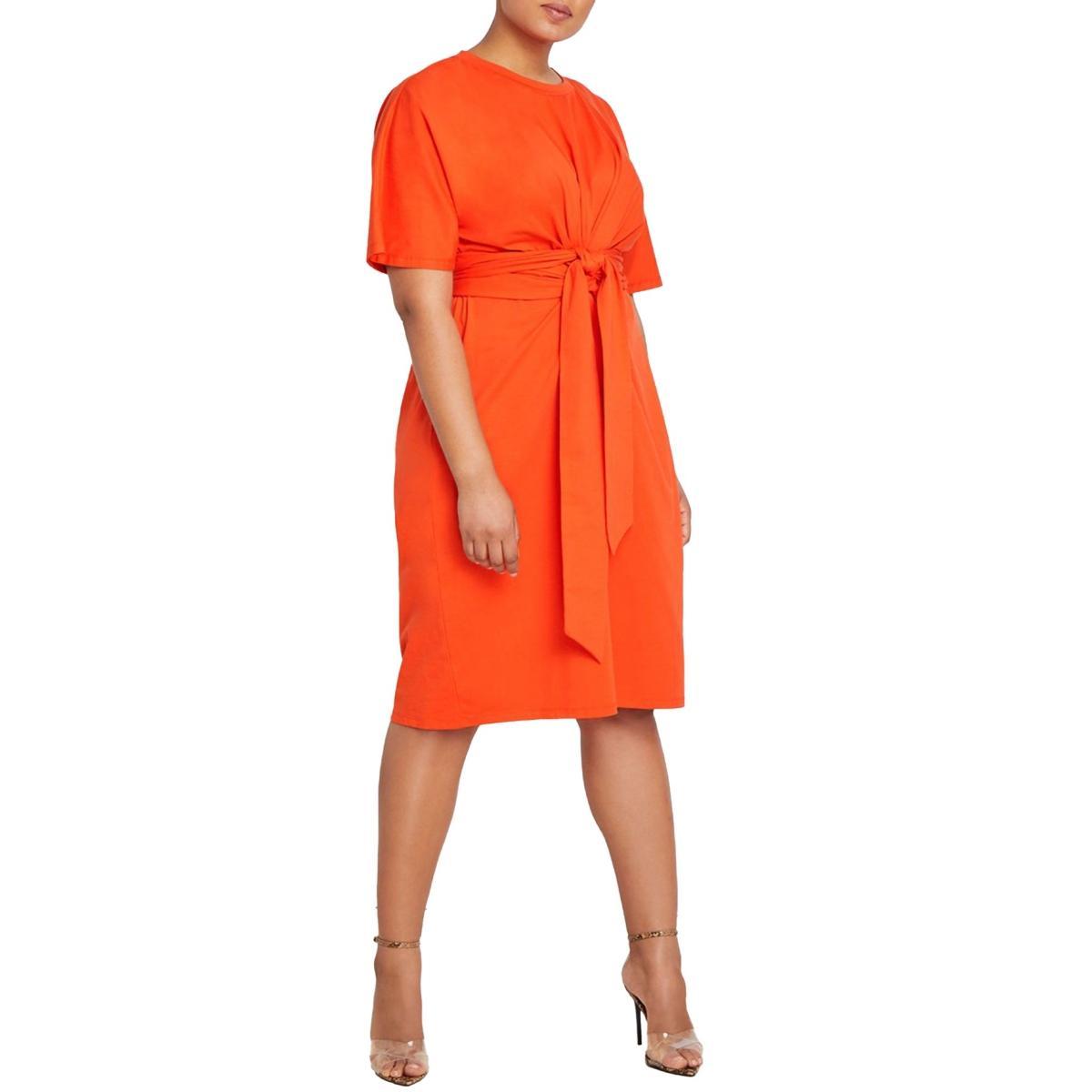 Eloquii Womens Cross Front Flutter Sleeve Dress Product Image