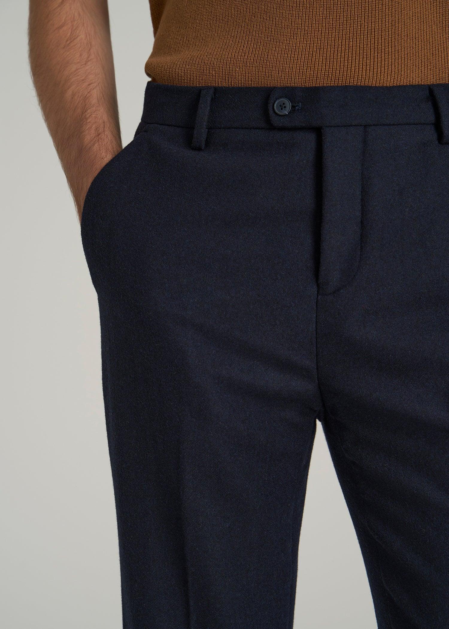 Wool Blend Dress Pants for Tall Men in Raven Blue Product Image