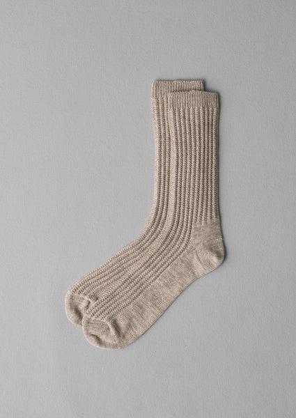 Textured Cotton Socks | Stone Marl Product Image