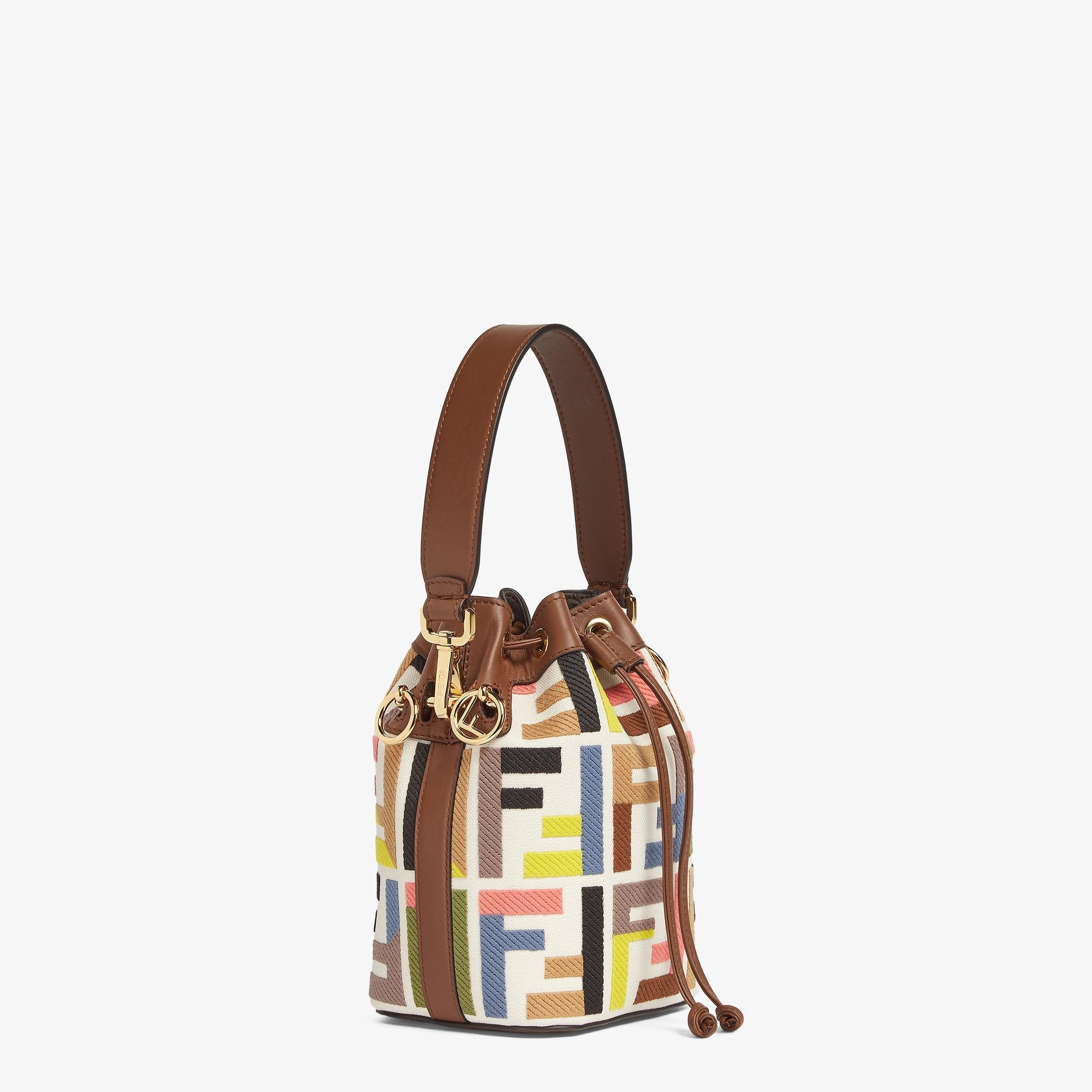 Mon TresorMulticolor canvas mini-bag with FF embroidery Product Image