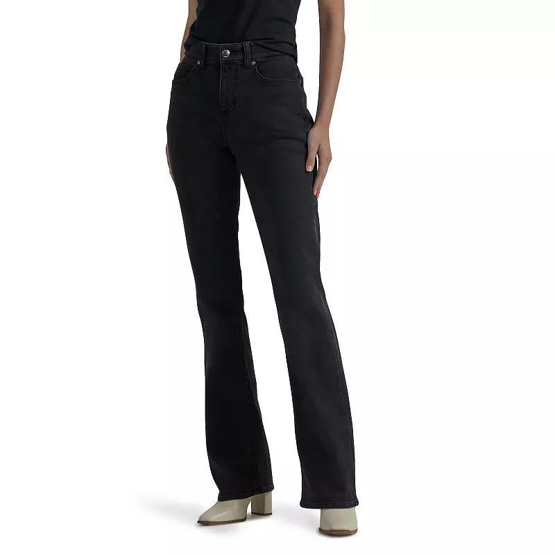 Petite Lee Ultra Lux with Flex Motion Bootcut Jeans, Womens Black Bloom Product Image