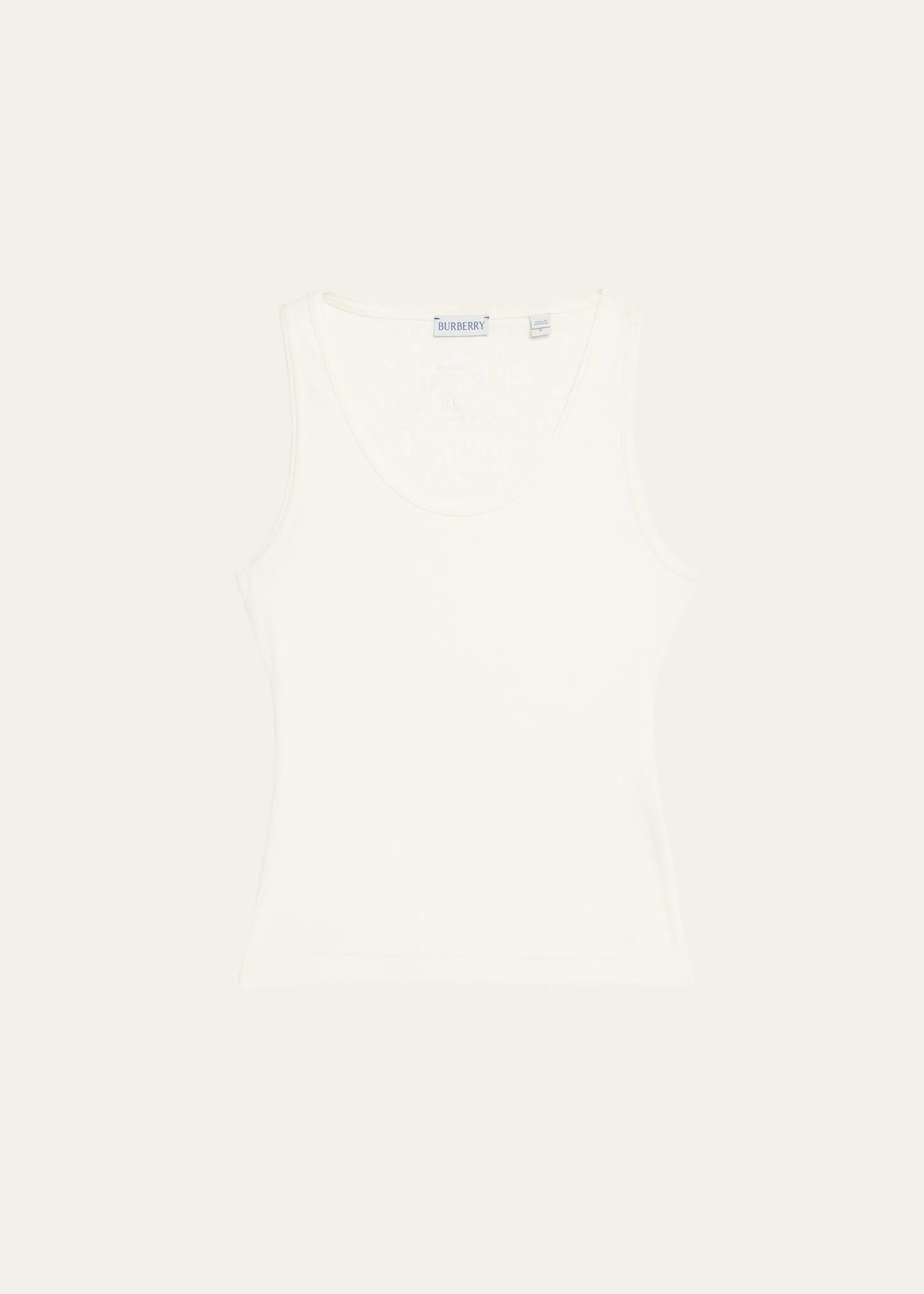 Womens Ribbed Stretch-Cotton Sleeveless Tank Product Image