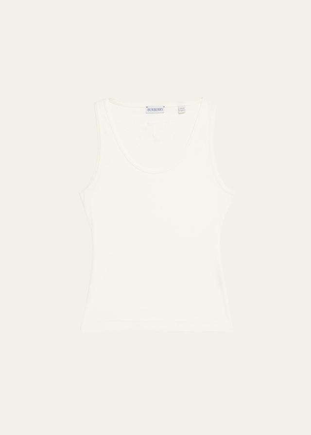 Womens Ribbed Stretch-Cotton Sleeveless Tank Product Image