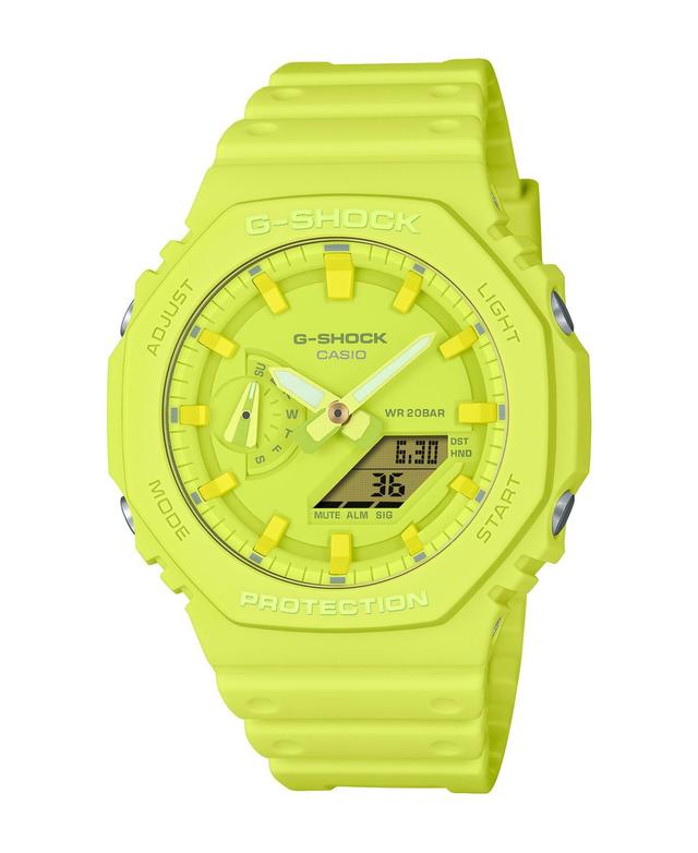 G-Shock Mens Analog Digital Yellow Resin Watch, 45.4mm, GA2100-9A9 Product Image