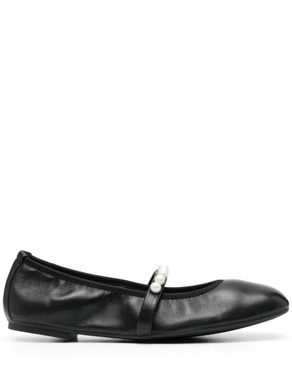 STUART WEITZMAN Goldie Pearly Stud Ballerina Flats In Black Product Image