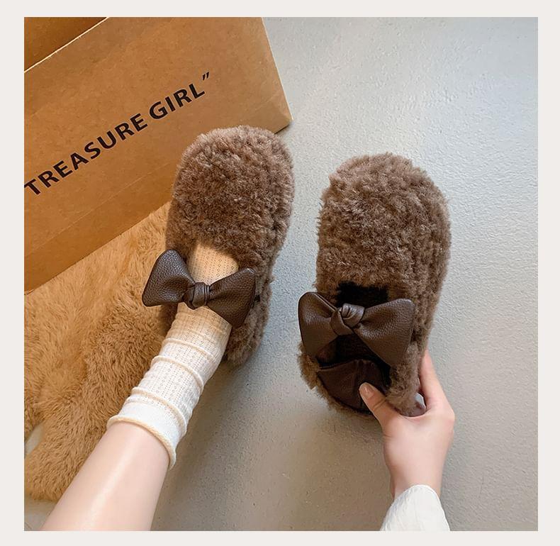 Bowknot Fleece Slip Ons Product Image