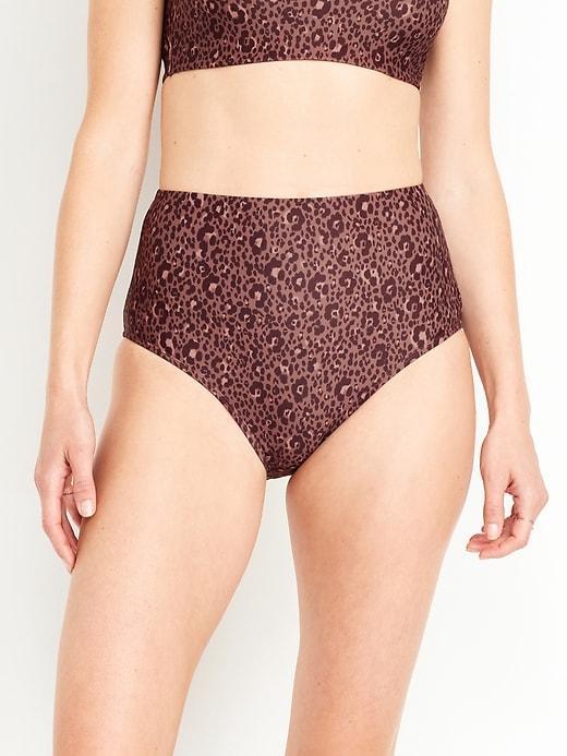 High-Waisted French-Cut Bikini Swim Bottoms Product Image