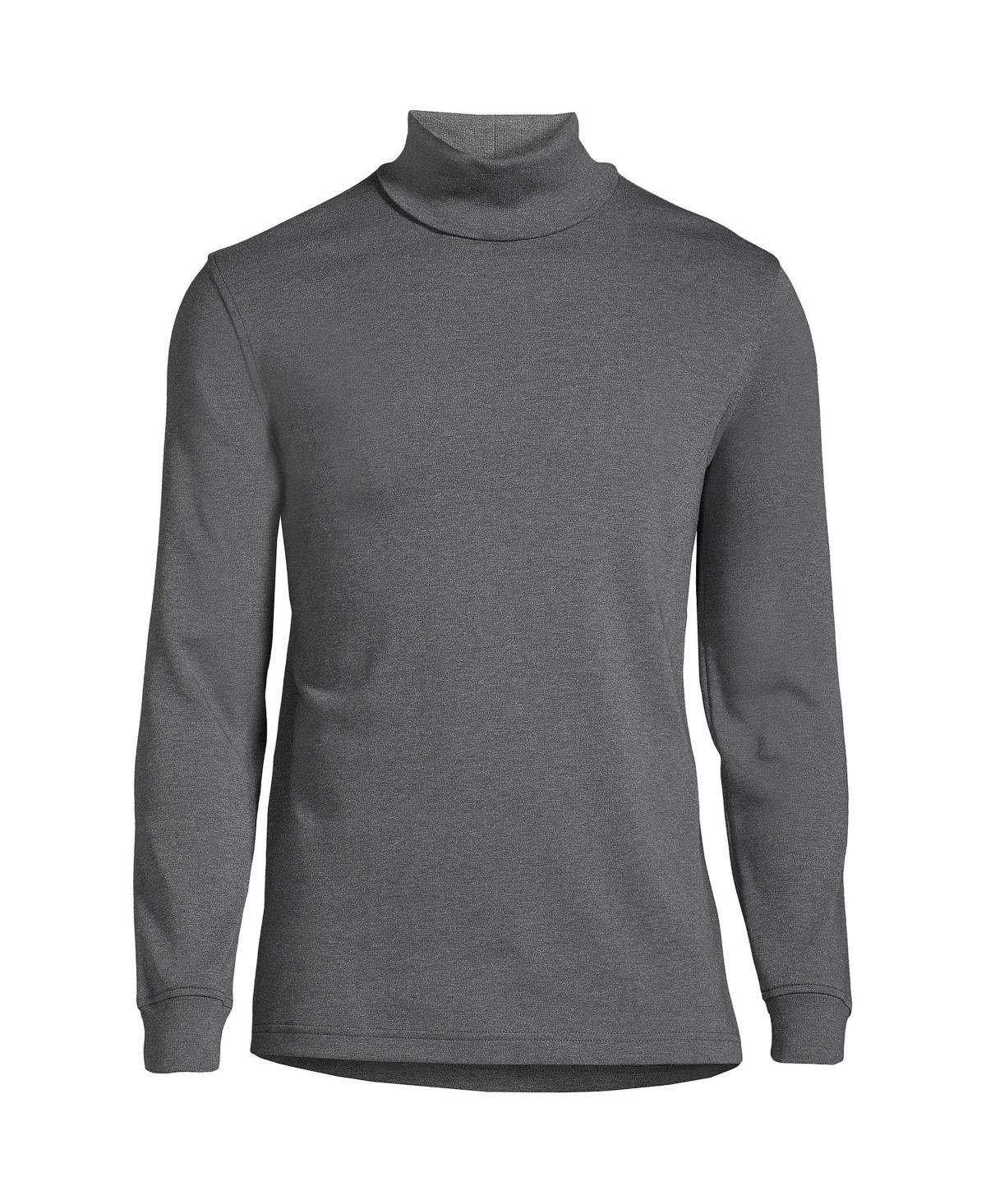 Mens Lands End Super Soft Supima Turtleneck Pale Grey Blue Product Image