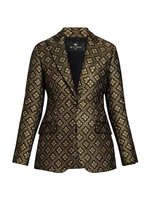 Womens Jacquard Tapestry Blazer Product Image