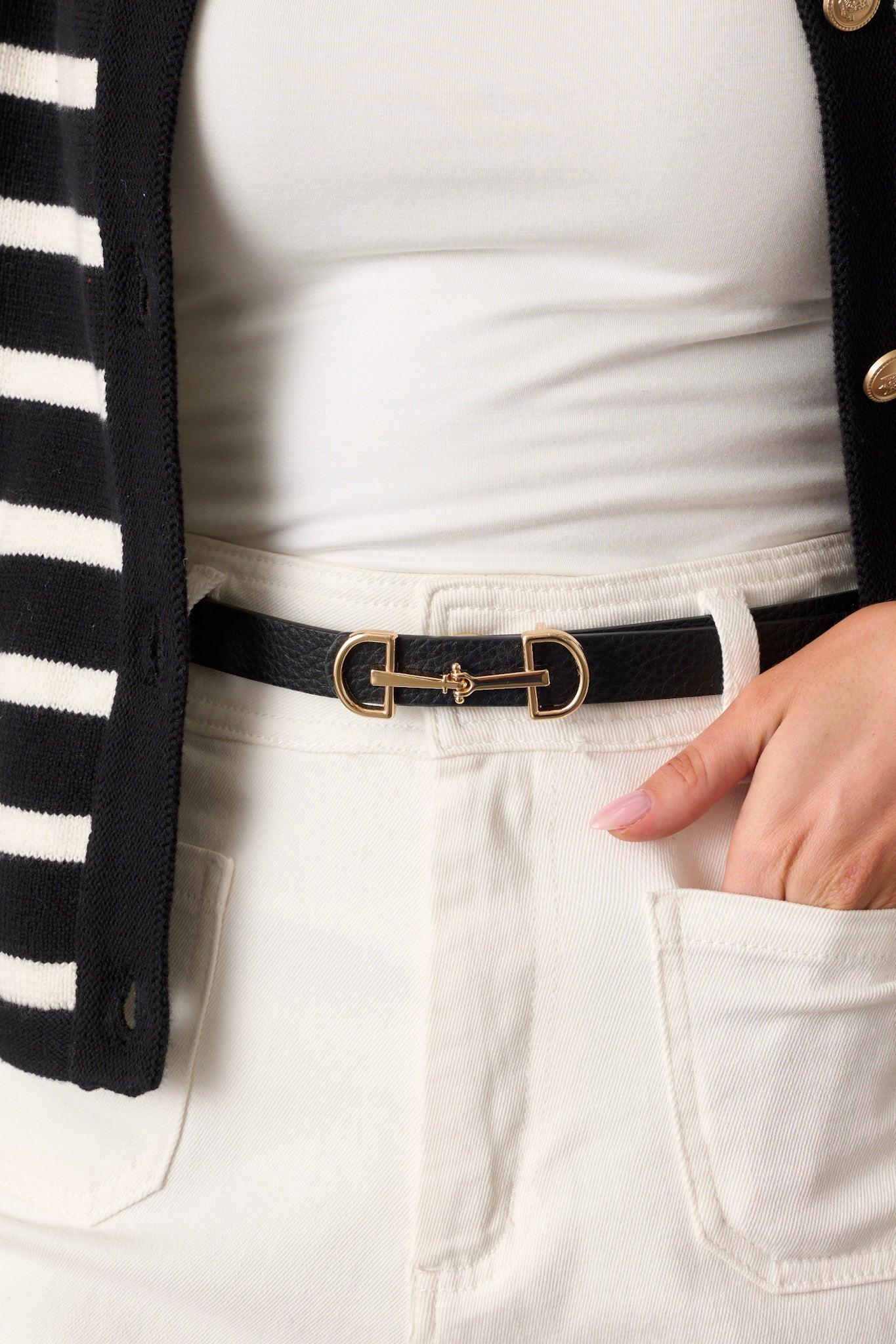 Endless Charm Black Textured Belt Product Image