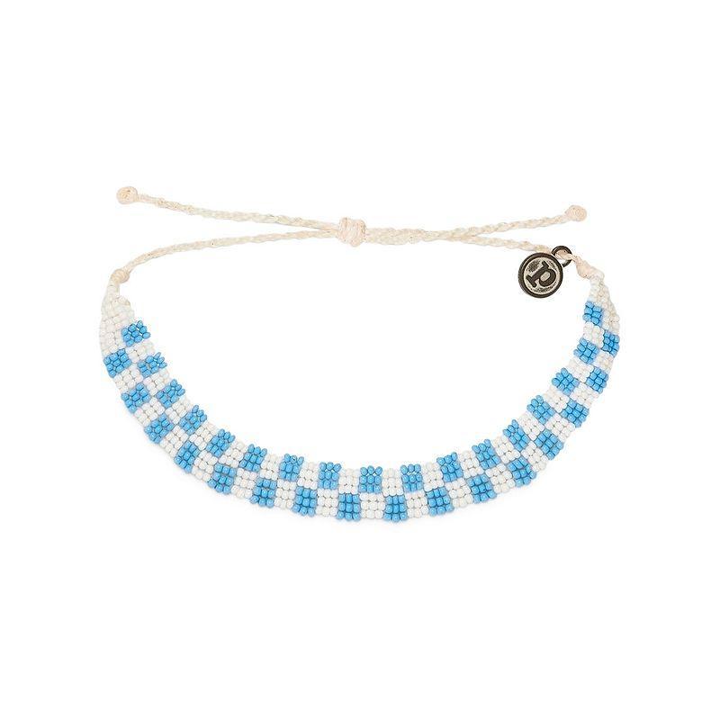 Pura Vida Woven Seed Bead Checkered Bracelet, Womens, Blue White Product Image