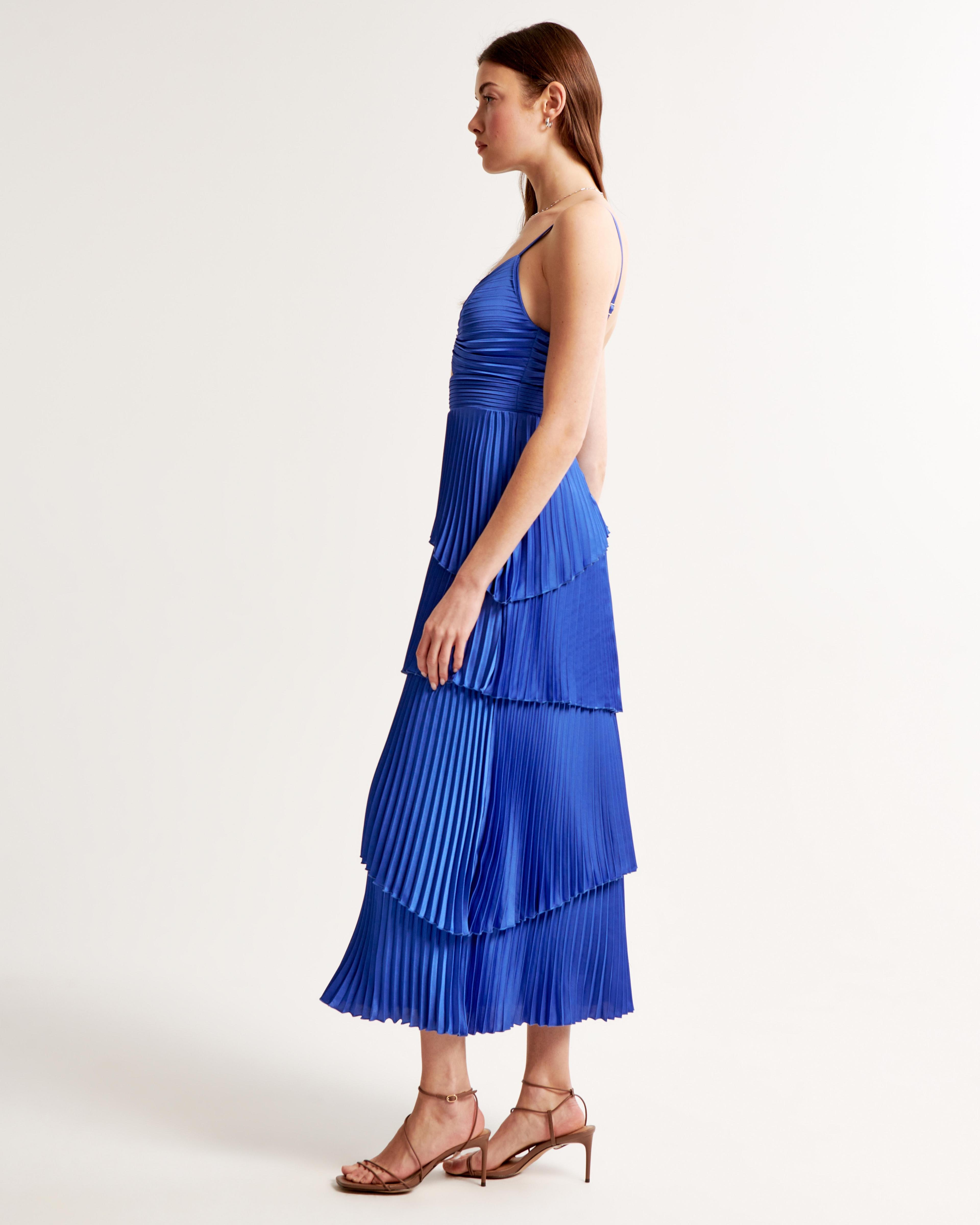 The A&F Giselle Pleated Tiered Maxi Dress Product Image