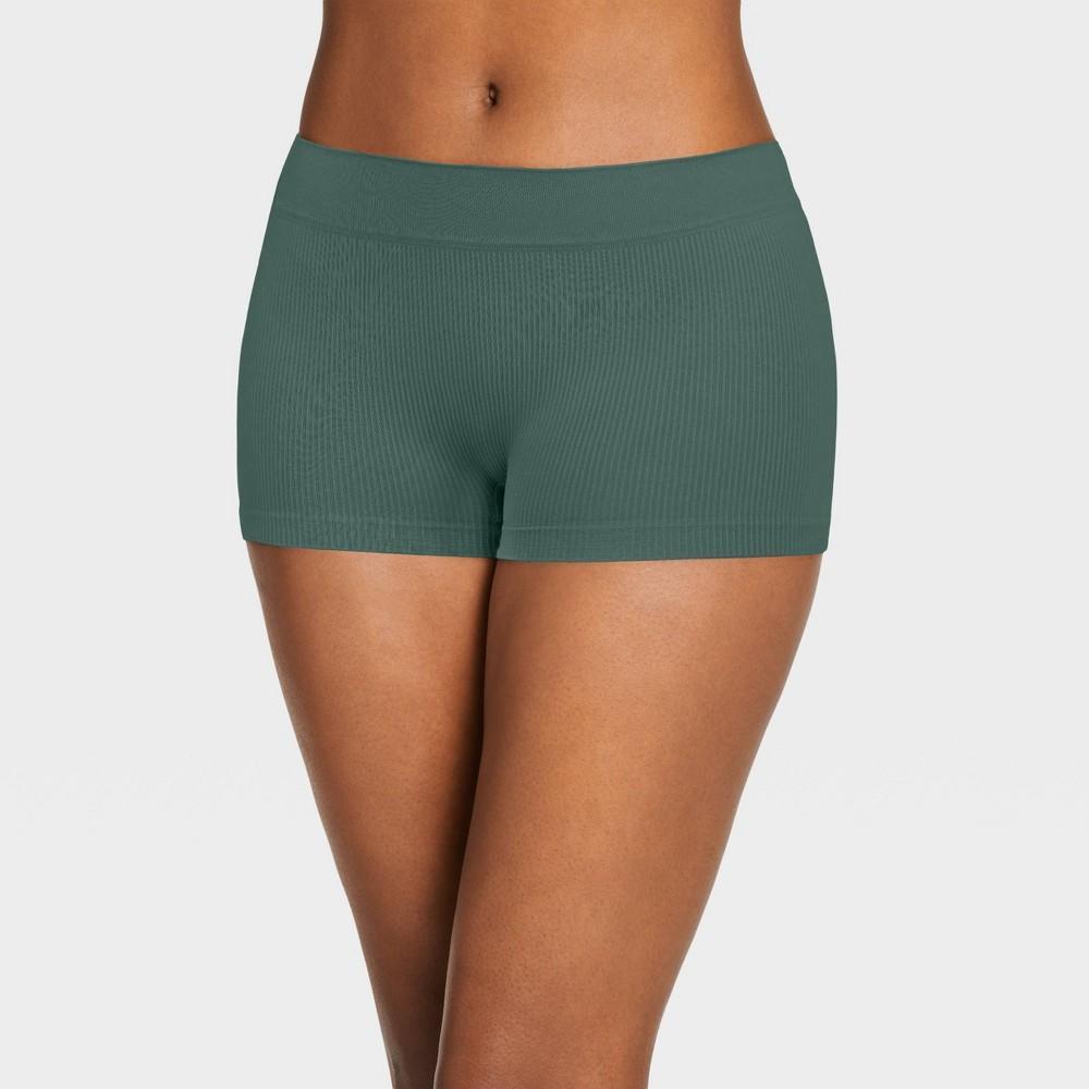 Jockey Generation Womens Recycled Seamfree Ribbed Boy Shorts - Aged Spruce M Product Image