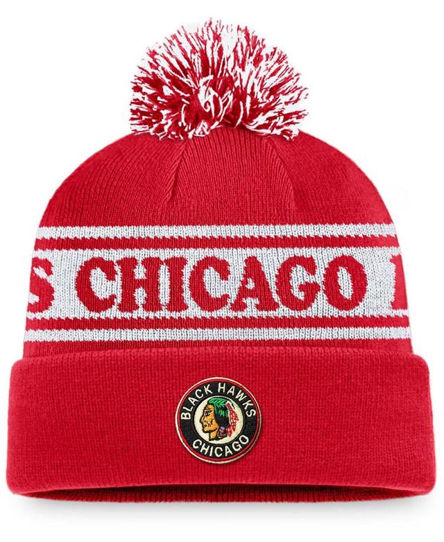 Mens Fanatics Branded Chicago Blackhawks Vintage Sport Resort Cuffed Knit Hat with Pom Product Image