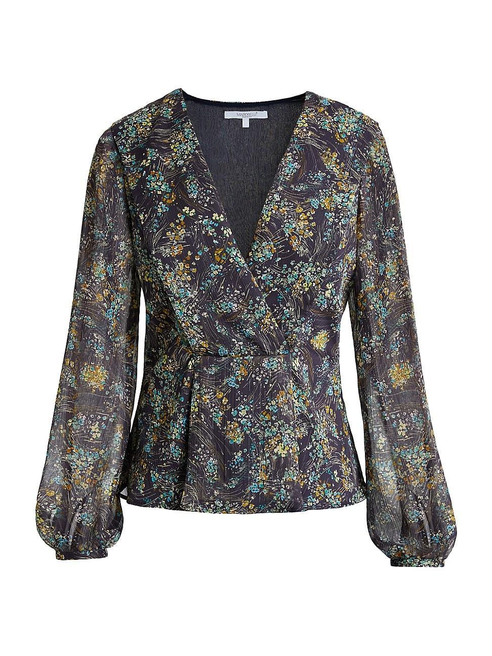 Womens Miranda Floral Surplice Blouse Product Image