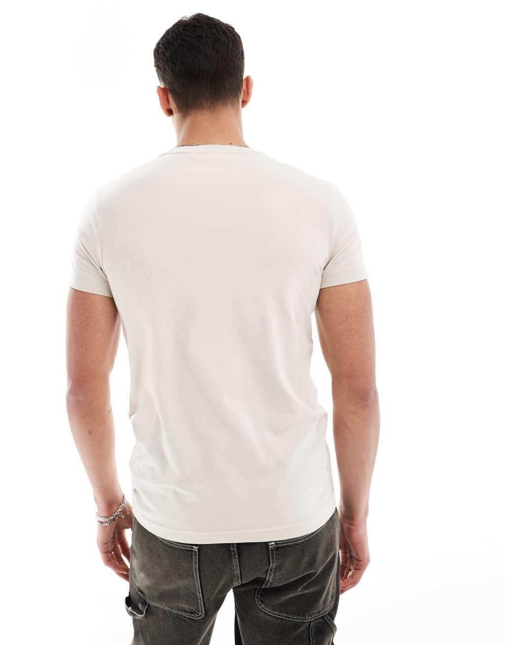 Calvin Klein stretch slim t-shirt in beige Product Image