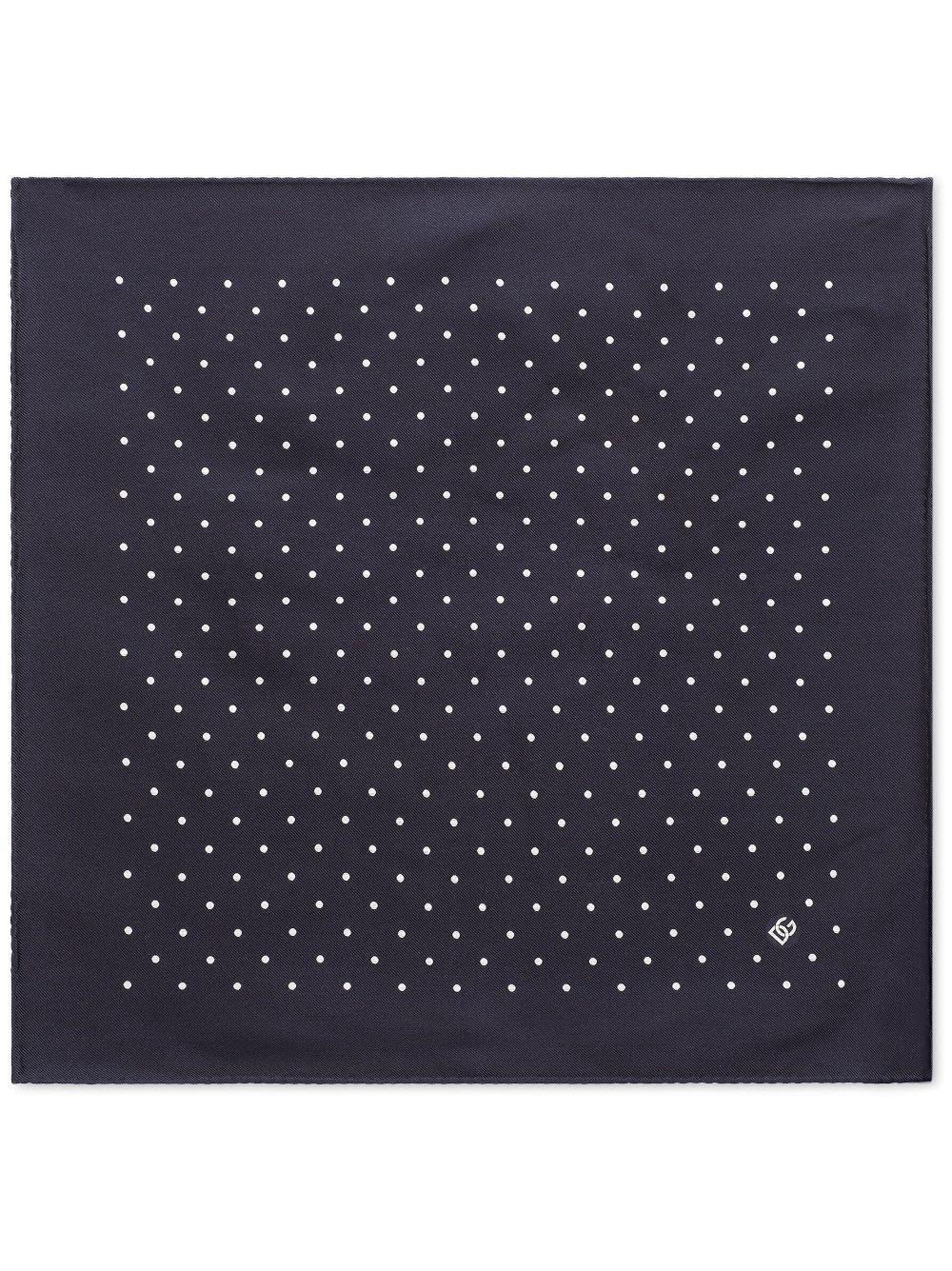 Polka Dot-print Silk Scarf In Blue Product Image